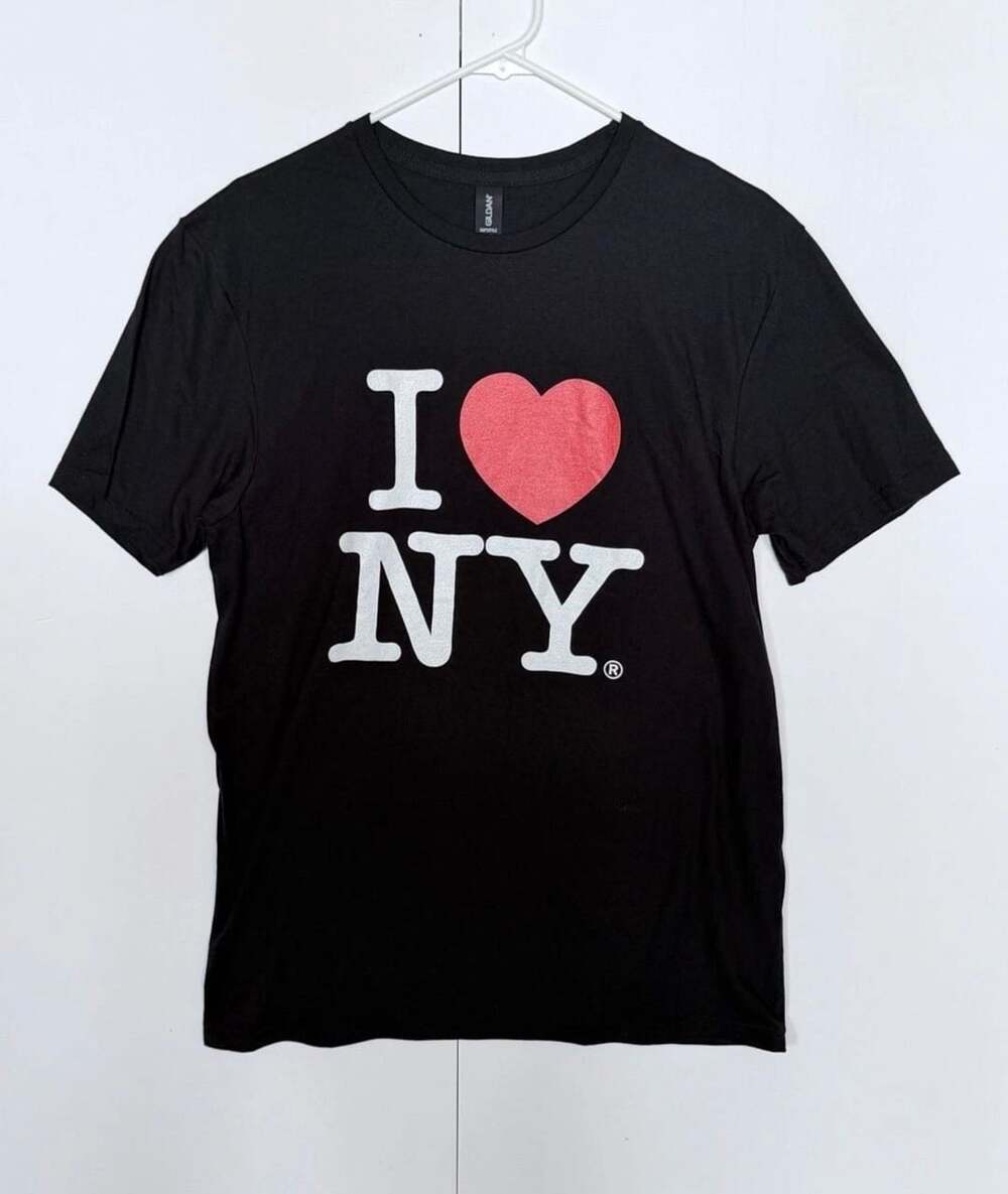 Gildan I Love NY T-Shirt Size M Black Softstyle Cotton Graphic Tee